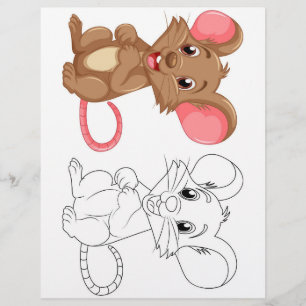 Flyer Página de coloração do mouse de tira