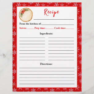 Flyer Página de Receita de Torta de Natal para Confeitar