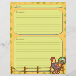 Flyer Página de receita tema de fazenda de galo