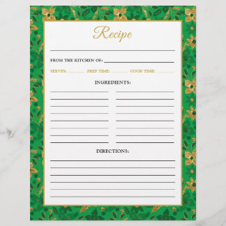 Flyer Página de Receitas de Flores de Poinsettia Verdes