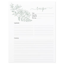 Página Receita Verde De Dois Lados Para Binder