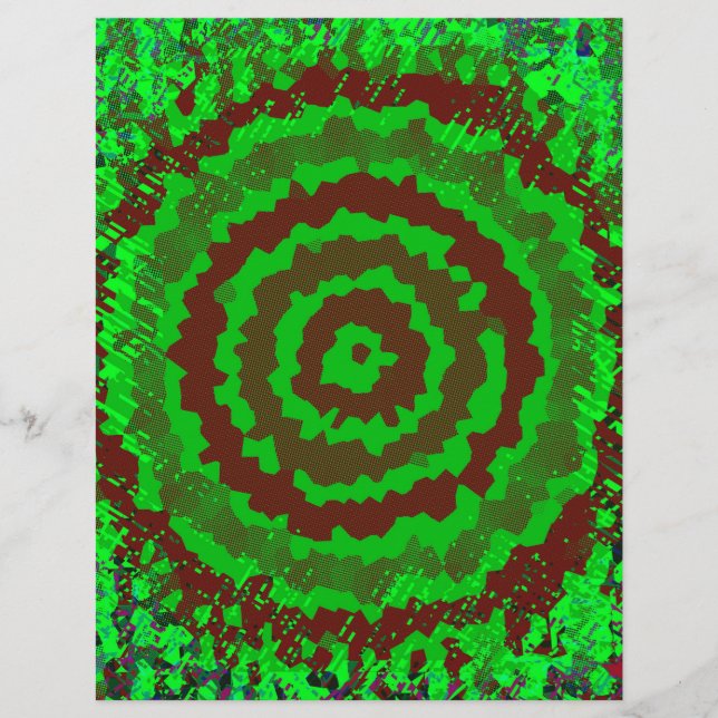 Flyer Páginas de Papel de Rascunho de Flor Abstrata Verd (Frente)