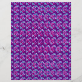 Flyer Páginas de Papel de Scrapbook em Rosas Abstratas R