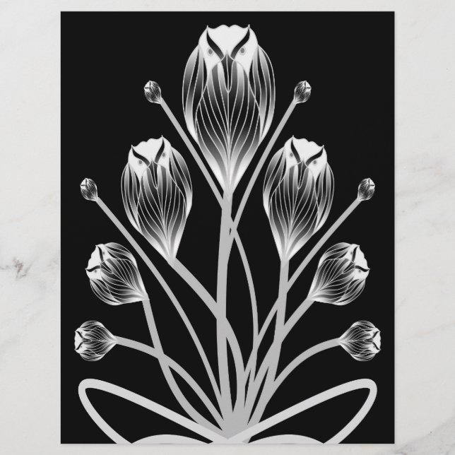 Flyer Páginas de Scrapbook Bulk B&W Tulip Owlsprey H&S (Frente)