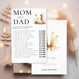 Flyer Pai Adivinha Quem Chá de fraldas Jogo Fada Princes