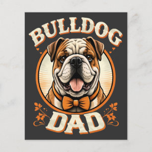 Flyer pai bulldog – fofo bulldog vintage dia dos pais