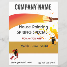Flyer Paint Splatters Painter House Manutenção de Pintur