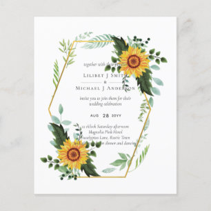 Flyer País Russo Girassóis Verde Orçamento de Casamento