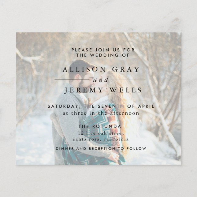 Flyer Paisagem de Convite de Foto de Orçamento (Frente)