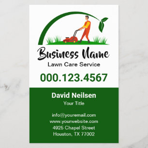 Flyer Paisagem de Cuidados Lâmpadas Simples com Grama Ve