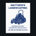 Flyer Paisagismo Remodelo Comercial Pequeno<br><div class="desc">Ajude-me a falar sobre o seu negócio de cortar relva ou paisagens com estes pequenos panfletos. Eles são perfeitos para colocar em caixas de correio ou para entregar em eventos comunitários. Apresenta um esquema de cores azul e branca, de aparência ousada e profissional, com a ilustração de um cortador comercial...</div>