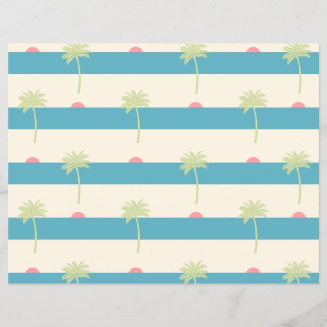 Flyer palm trees scrapbooking paper (Frente)