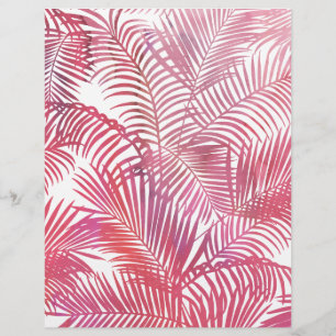 Flyer Palmeira tropical moderna da aguarela cor-de-rosa
