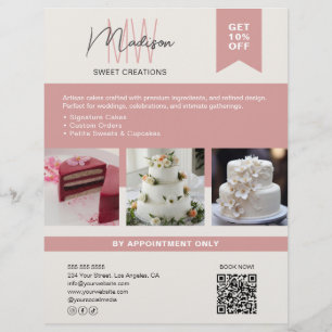 Flyer Panificadora Bolo Personalizado Monograma Logotipo