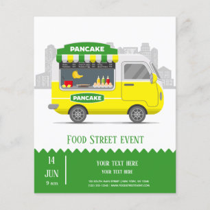Flyer Panqueca de rua de Food Truck