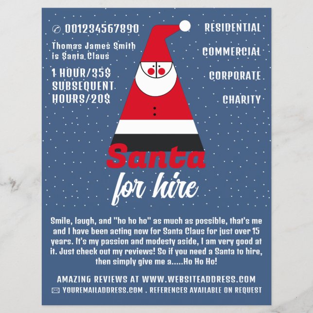 Flyer Papais noeis de abstrato, Anúncio do Papai Noel En (Frente)