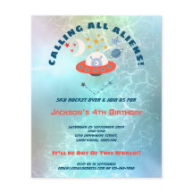 PAPEL | Aliens 4.o convite de festas de aniversári