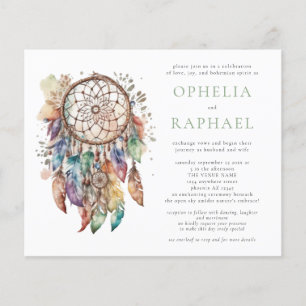 Flyer PAPEL Boho Colorful Dreamcatcher Wedding Sage