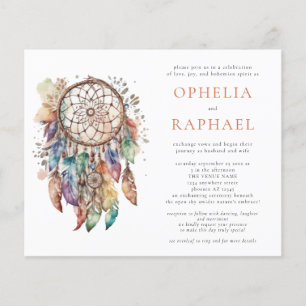 Flyer PAPEL Boho Dreamcatcher Wedding Terracotta