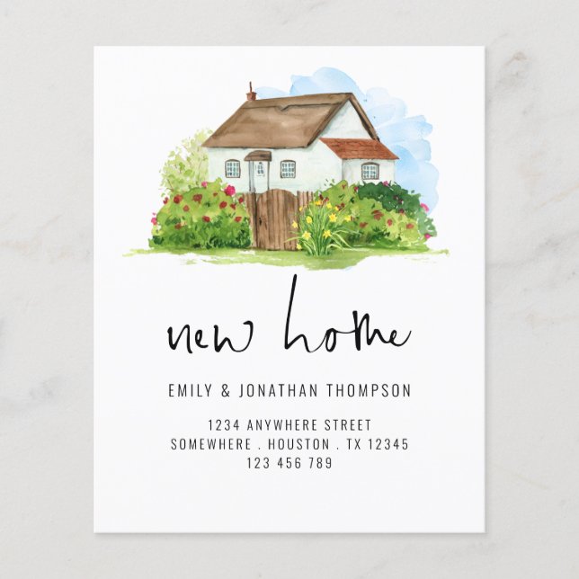 Flyer PAPEL Casa Floral de Aguarela Nova Morada (Frente)