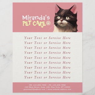 Flyer Papel Cat Cortado Arte Pet Care Comida Compro Clín