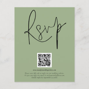 Flyer PAPEL Código QR Script Wedding Sage RSVP