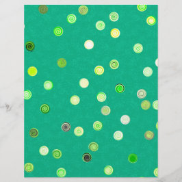 Flyer Papel colorido em espiral com bolinhas verdes em a