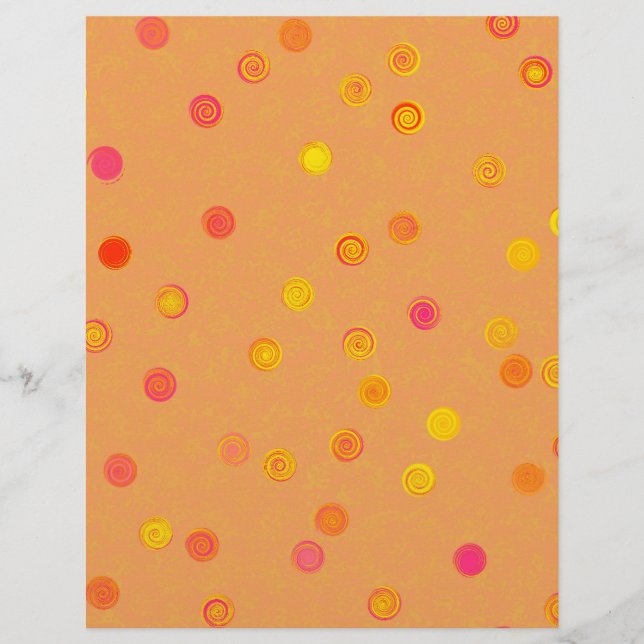 Flyer Papel colorido em laranja com bolinhas e espiral - (Frente)