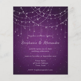Flyer PAPEL Convite de casamento Real das Luzes Roxas e 