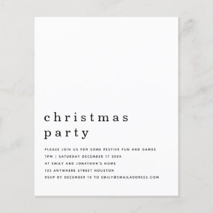Flyer PAPEL Convite para a festa de Natal Mínimo Pret