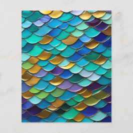 Flyer Papel de arte reversível, Escala de Sereia floresc