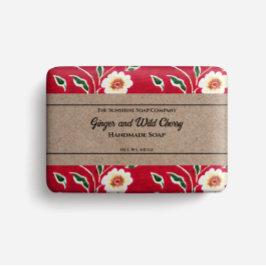 Flyer Papel de embalagem do sabão - flores brancas em ve