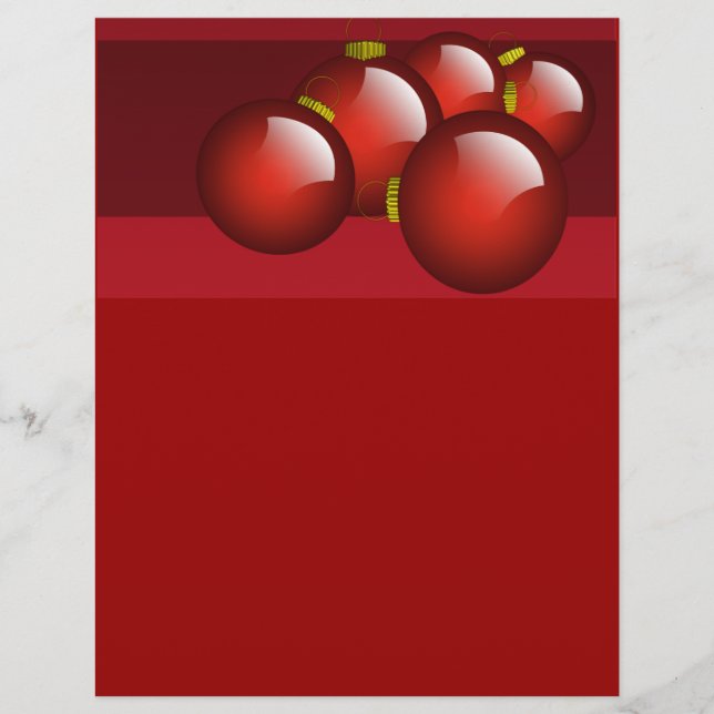 Flyer Papel de papelaria Red Ornaments (Frente)