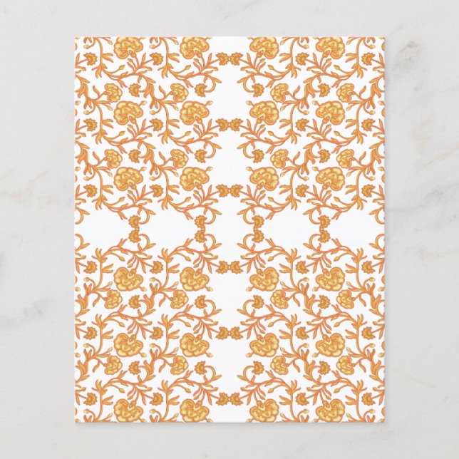 Flyer Papel de parede, cor de laranja e branco, com desi (Frente)