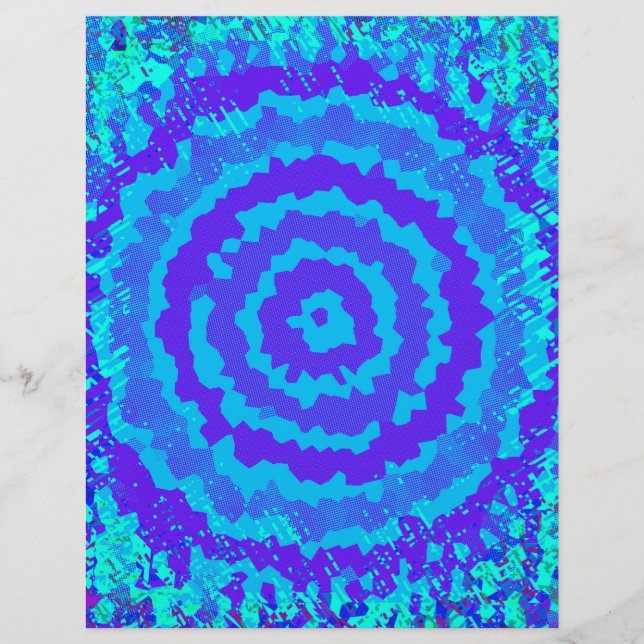 Flyer Papel de Rascunho de Flor Abstrata Azul em Volume (Frente)