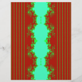 Flyer Papel de Scrapbook Natal Fractal Vermelho e Verde