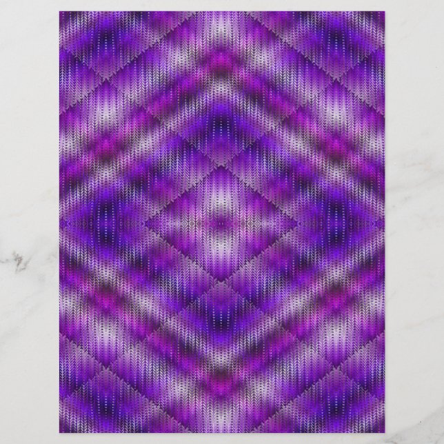 Flyer Papel de Scrapbook Roxo Argyle em Volume (Frente)
