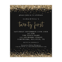 PAPEL | Dourada Brilhante 21 Convite de festas Pre