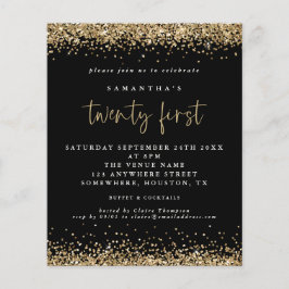 Flyer PAPEL | Dourada Brilhante 21 Convite de festas Pre