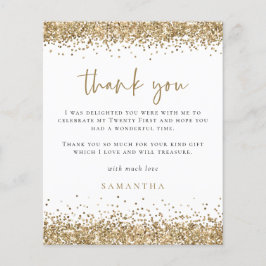 Flyer PAPEL | Dourada Glitter Vinte Primeiros Agradecime