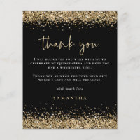 Papel Dourado Brilhante Agradecimentos Festa de Qu