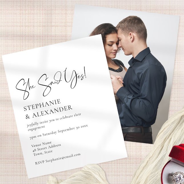 Flyer PAPEL Ela Disse Sim Script FotoNoivado Convidar (Criador carregado)