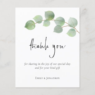 Flyer PAPEL Eucalyptus Leaf Script Photo Obrigado