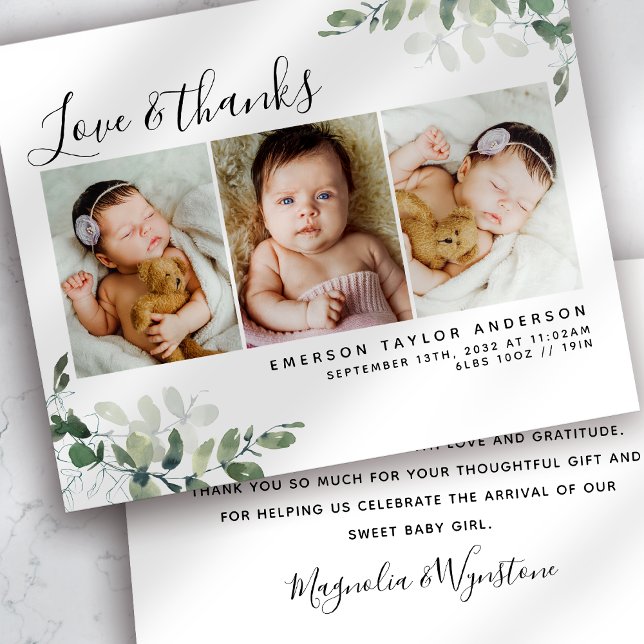 Flyer PAPEL Eucalyptus Photo Baby Obrigado (Criador carregado)