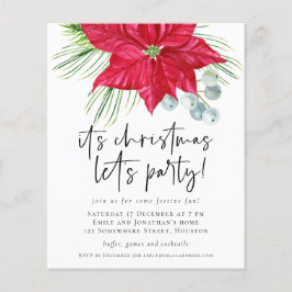 Flyer PAPEL | Festa de Poinsettia Christmas Lets Invite