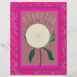 Flyer Papel Florido Rosa em Quantidade para Scrapbook