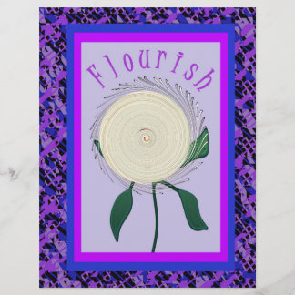 Flyer Papel Florido Roxo em Volume para Álbum de Recorte