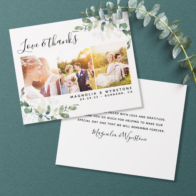 Flyer PAPEL Foto Eucalipto Casamento Agradecimento (Criador carregado)