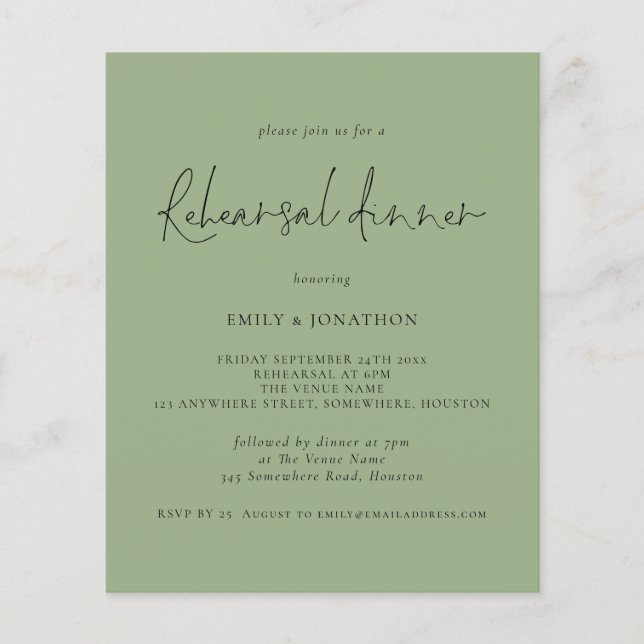 Flyer PAPEL | Janto de ensaio de casamento Sage Green In (Frente)
