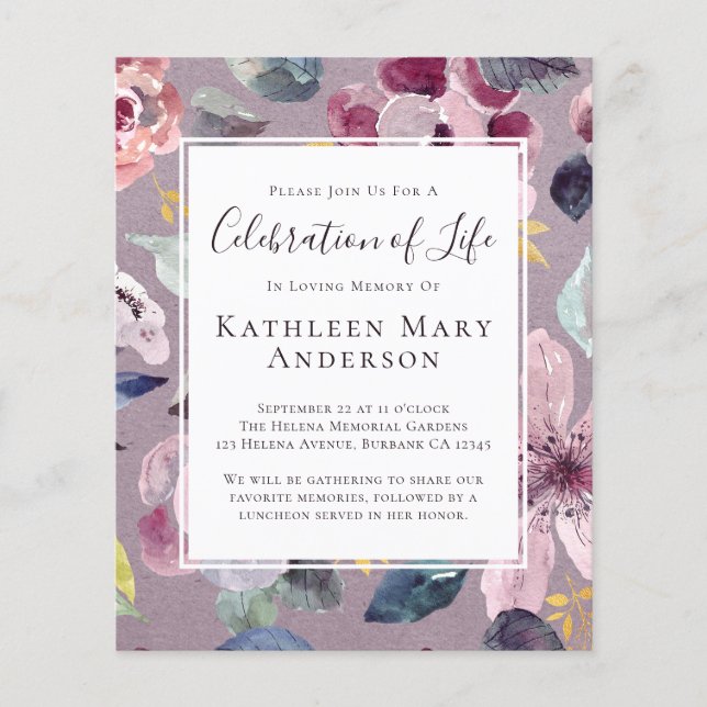 Flyer PAPEL Lilac Celebração Floral do Convite à Vida (Frente)